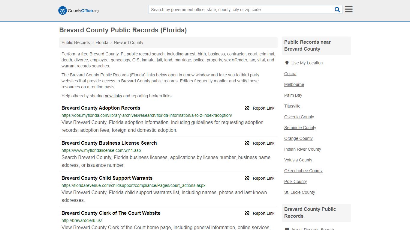Brevard County Public Records (Florida) - County Office